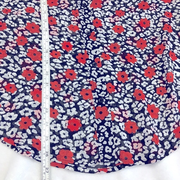 BANANA REPUBLIC Orange Floral Sheer Blouse Size S - Picture 5 of 7